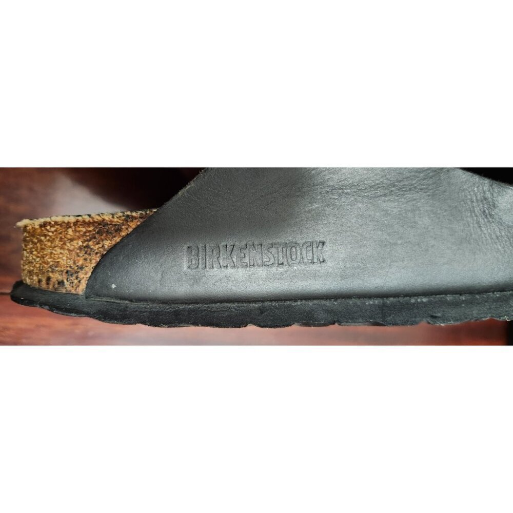 Birkenstock Arizona Womens Leather Sandals Black Double Buckle Comfort Slides 37 - Picture 9 of 14